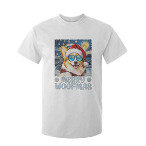 Funny Xmas Corgi T Shirt For Kid Merry Woofmas Christmas Starry Night Dog Lover TS09 White Print Your Wear