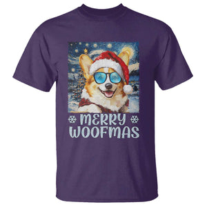 Funny Xmas Corgi T Shirt Merry Woofmas Christmas Starry Night Dog Lover TS09 Purple Print Your Wear