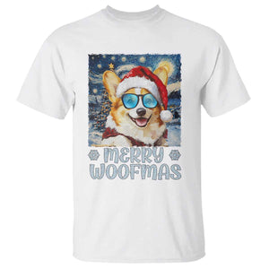Funny Xmas Corgi T Shirt Merry Woofmas Christmas Starry Night Dog Lover TS09 White Print Your Wear
