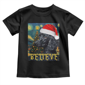 Funny Xmas Poodle Baby Shirt Believe Christmas Starry Night Dog Lover TS09 Black Print Your Wear