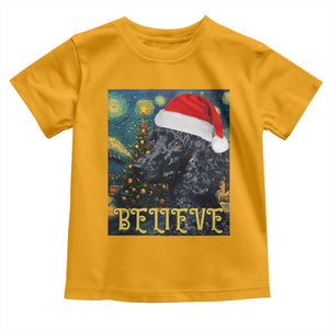 Funny Xmas Poodle Baby Shirt Believe Christmas Starry Night Dog Lover TS09 Gold Print Your Wear