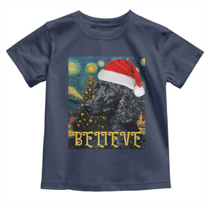 Funny Xmas Poodle Baby Shirt Believe Christmas Starry Night Dog Lover TS09 Navy Print Your Wear