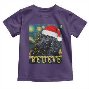 Funny Xmas Poodle Baby Shirt Believe Christmas Starry Night Dog Lover TS09 Purple Print Your Wear