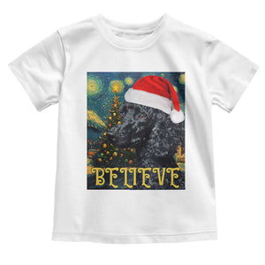 Funny Xmas Poodle Baby Shirt Believe Christmas Starry Night Dog Lover TS09 White Print Your Wear