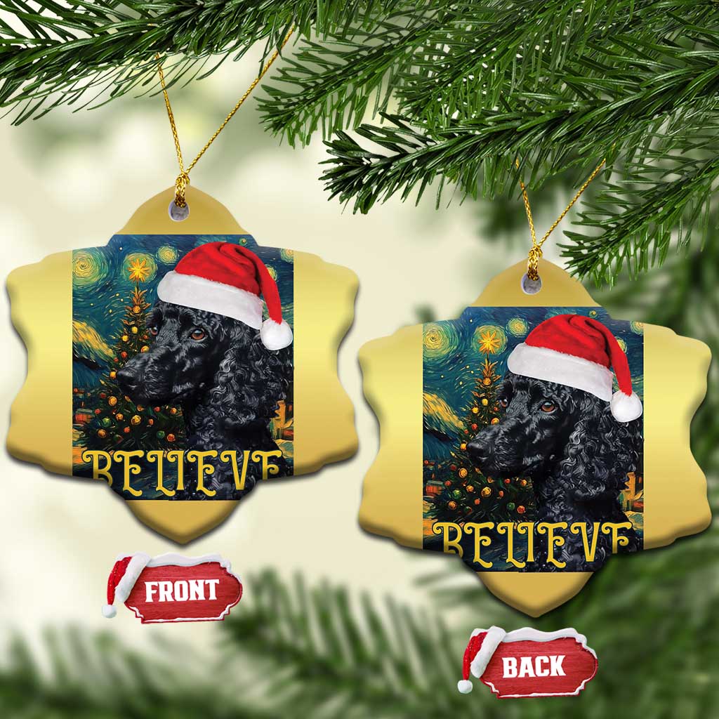 Funny Xmas Poodle Christmas Ornament Believe Christmas Starry Night Dog Lover TS09 Snow Flake Gold Print Your Wear