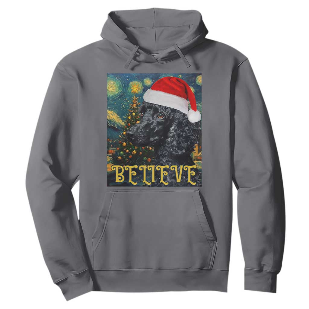 Funny Xmas Poodle Hoodie Believe Christmas Starry Night Dog Lover TS09 Charcoal Print Your Wear