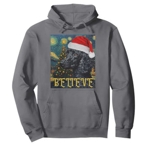 Funny Xmas Poodle Hoodie Believe Christmas Starry Night Dog Lover TS09 Charcoal Print Your Wear