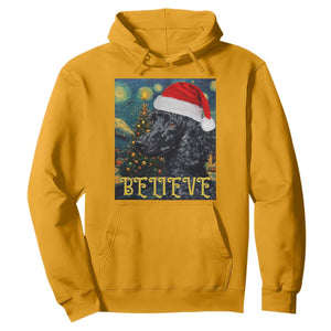 Funny Xmas Poodle Hoodie Believe Christmas Starry Night Dog Lover TS09 Gold Print Your Wear