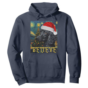 Funny Xmas Poodle Hoodie Believe Christmas Starry Night Dog Lover TS09 Navy Print Your Wear