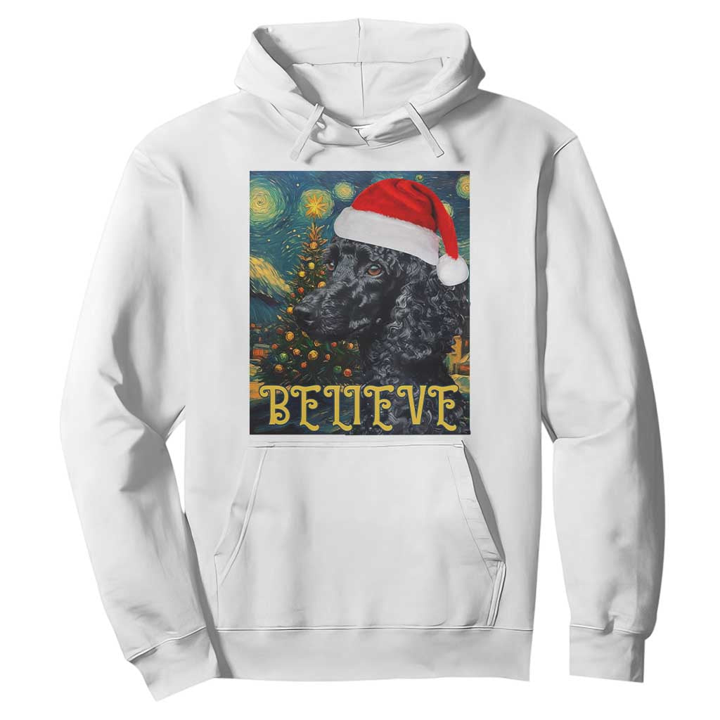 Funny Xmas Poodle Hoodie Believe Christmas Starry Night Dog Lover TS09 White Print Your Wear