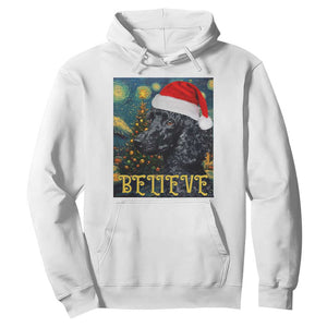 Funny Xmas Poodle Hoodie Believe Christmas Starry Night Dog Lover TS09 White Print Your Wear