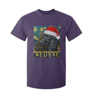 Funny Xmas Poodle T Shirt For Kid Believe Christmas Starry Night Dog Lover TS09 Purple Print Your Wear
