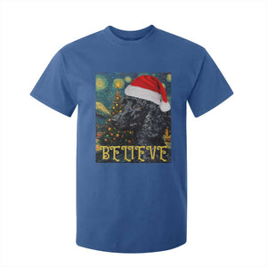 Funny Xmas Poodle T Shirt For Kid Believe Christmas Starry Night Dog Lover TS09 Royal Blue Print Your Wear