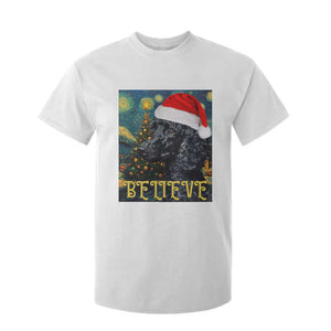 Funny Xmas Poodle T Shirt For Kid Believe Christmas Starry Night Dog Lover TS09 White Print Your Wear