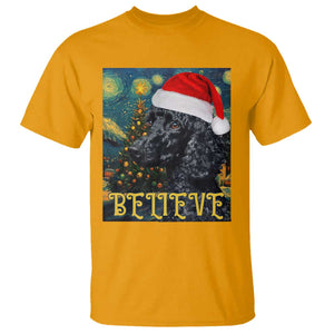 Funny Xmas Poodle T Shirt Believe Christmas Starry Night Dog Lover TS09 Gold Print Your Wear