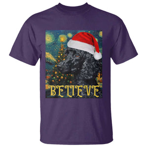 Funny Xmas Poodle T Shirt Believe Christmas Starry Night Dog Lover TS09 Purple Print Your Wear