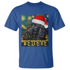 Funny Xmas Poodle T Shirt Believe Christmas Starry Night Dog Lover TS09 Royal Blue Print Your Wear