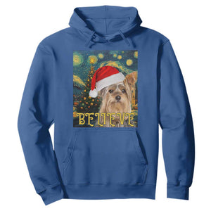Funny Xmas Yorkshire Hoodie Believe Christmas Starry Night Dog Lover TS09 Royal Blue Print Your Wear