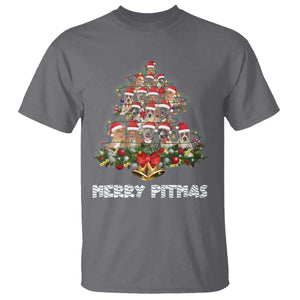 Funny Xmas Pitbull T Shirt Merry Pitmas Christmas Tree Dog Lover TS09 Charcoal Print Your Wear