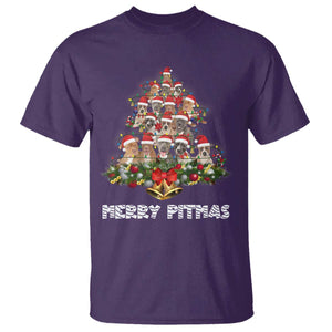 Funny Xmas Pitbull T Shirt Merry Pitmas Christmas Tree Dog Lover TS09 Purple Print Your Wear