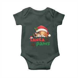 Funny Christmas Santa Paws Dogs And Cats Baby Onesie TS09 Print Your Wear