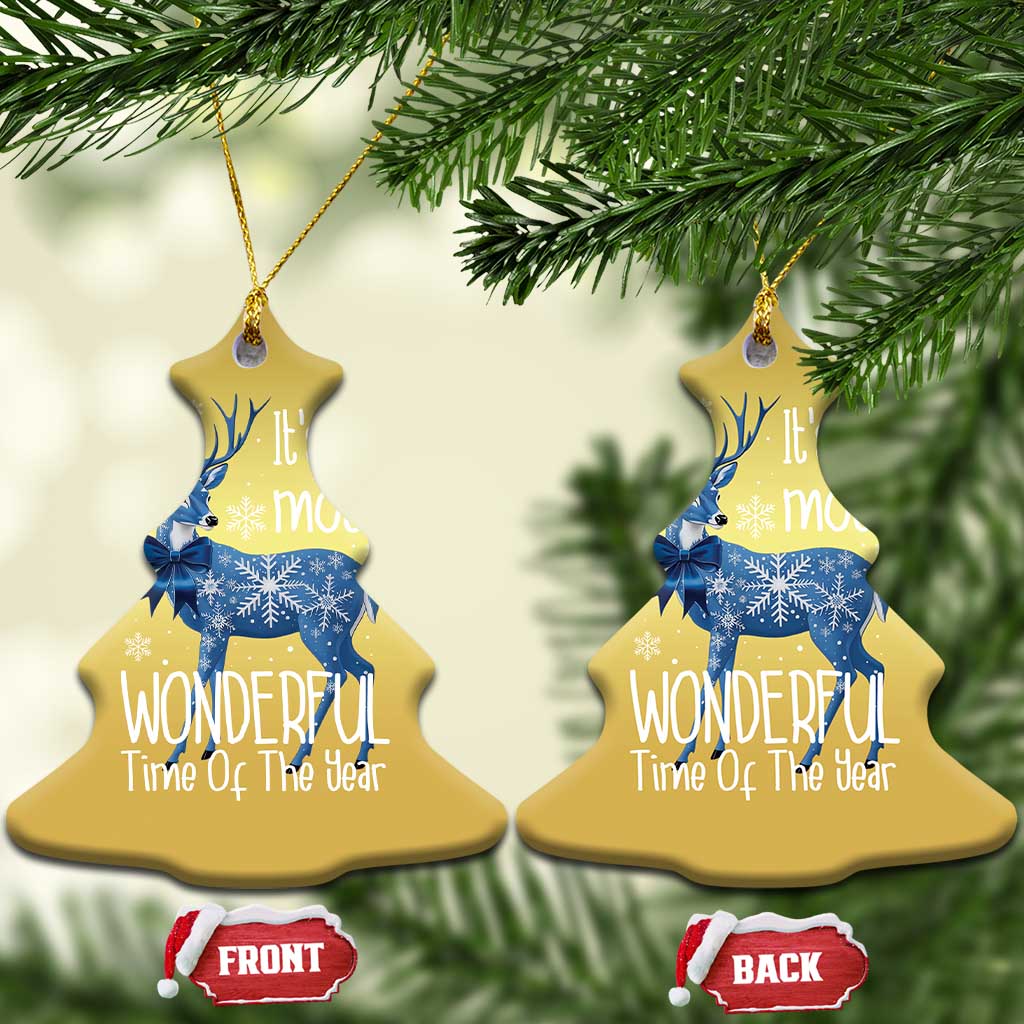 Xmas Reindeer Coquette Christmas Ornament It's The Most Wonderful Time Of The Year TS09 Christmas Tree Gold Print Your Wear
