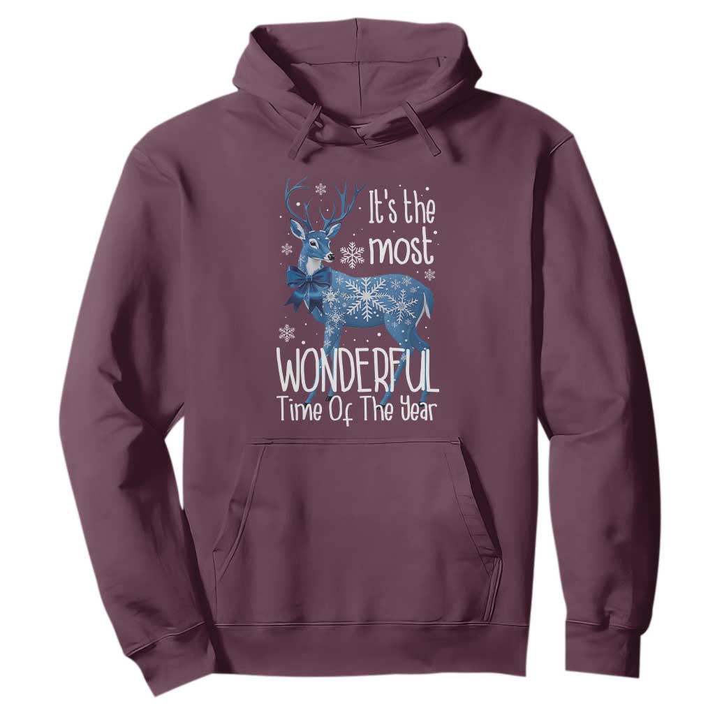 Chrismtas Reindeer Coquette Hoodie It's The Most Wonderful Time Of The Year TS09 Maroon Print Your Wear