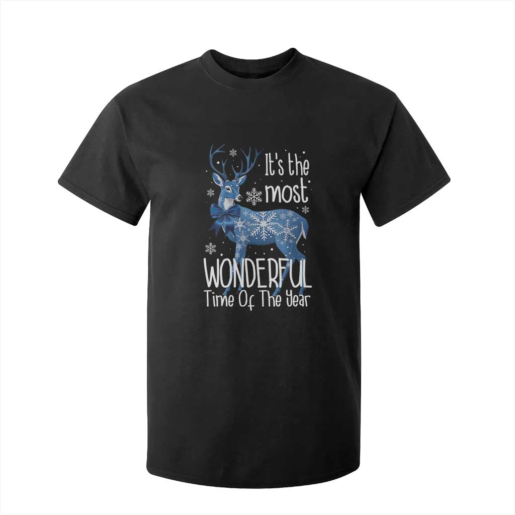 Chrismtas Reindeer Coquette T Shirt For Kid It's The Most Wonderful Time Of The Year TS09 Black Print Your Wear