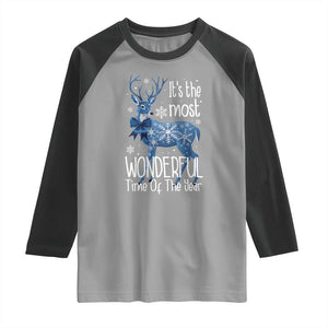 Chrismtas Reindeer Coquette Raglan Shirt It's The Most Wonderful Time Of The Year TS09 Sport Gray Black Print Your Wear