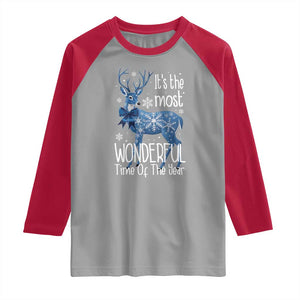 Chrismtas Reindeer Coquette Raglan Shirt It's The Most Wonderful Time Of The Year TS09 Sport Gray Red Print Your Wear