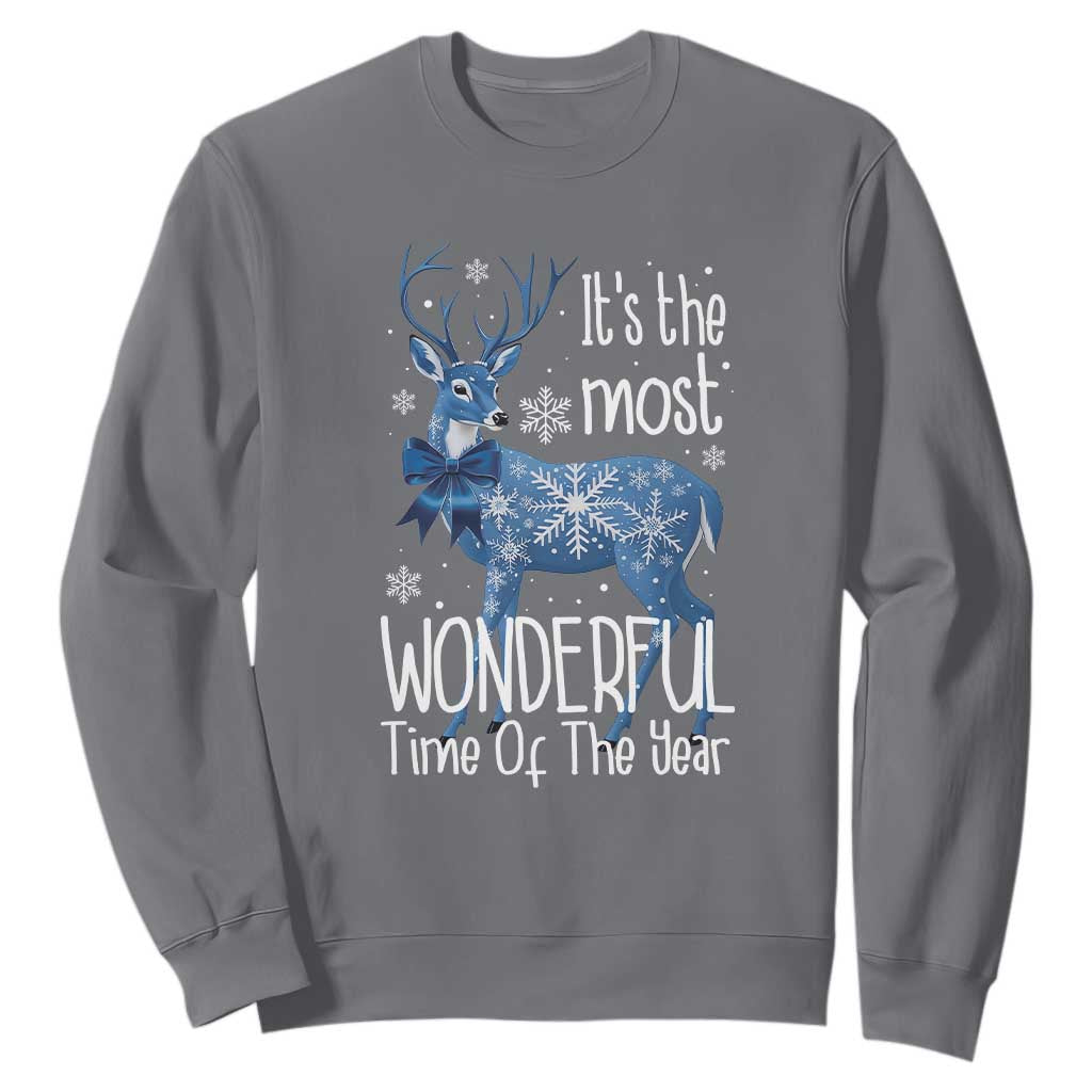 Chrismtas Reindeer Coquette Sweatshirt It's The Most Wonderful Time Of The Year TS09 Charcoal Print Your Wear