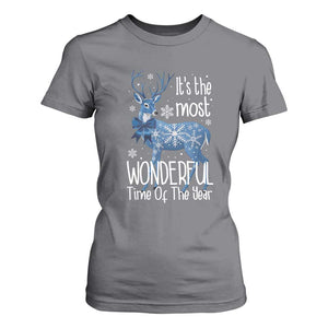 Chrismtas Reindeer Coquette T Shirt For Women It's The Most Wonderful Time Of The Year TS09 Charcoal Print Your Wear