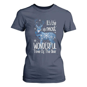 Chrismtas Reindeer Coquette T Shirt For Women It's The Most Wonderful Time Of The Year TS09 Navy Print Your Wear