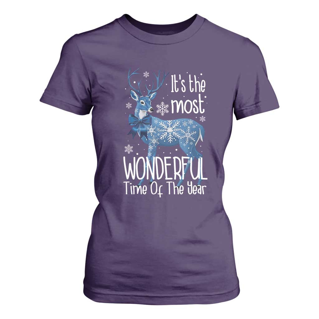 Chrismtas Reindeer Coquette T Shirt For Women It's The Most Wonderful Time Of The Year TS09 Purple Print Your Wear
