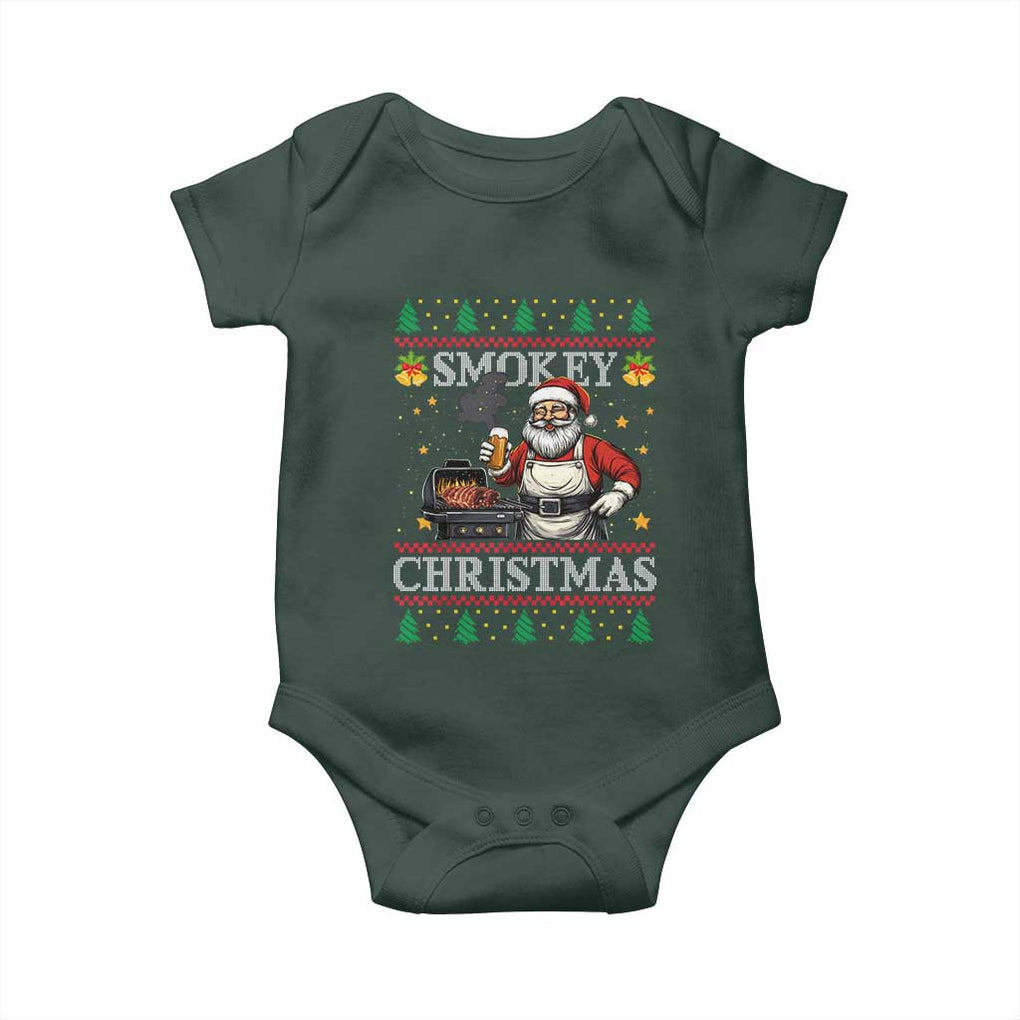Funny Xmas Grilling Baby Onesie Smokey Christmas BBQ Santa Grill Roast On Smoker TS09 Print Your Wear