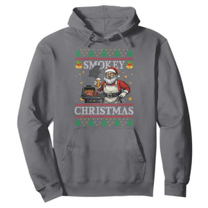 Funny Xmas Grilling Hoodie Smokey Christmas BBQ Santa Grill Roast On Smoker TS09 Charcoal Print Your Wear