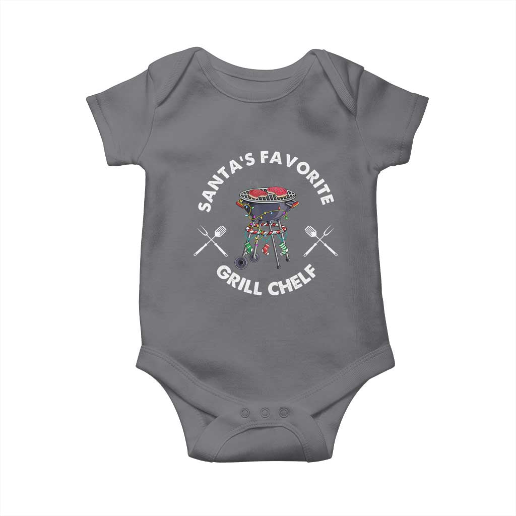 Funny Xmas Grilling Baby Onesie Christmas TS09 Charcoal Print Your Wear