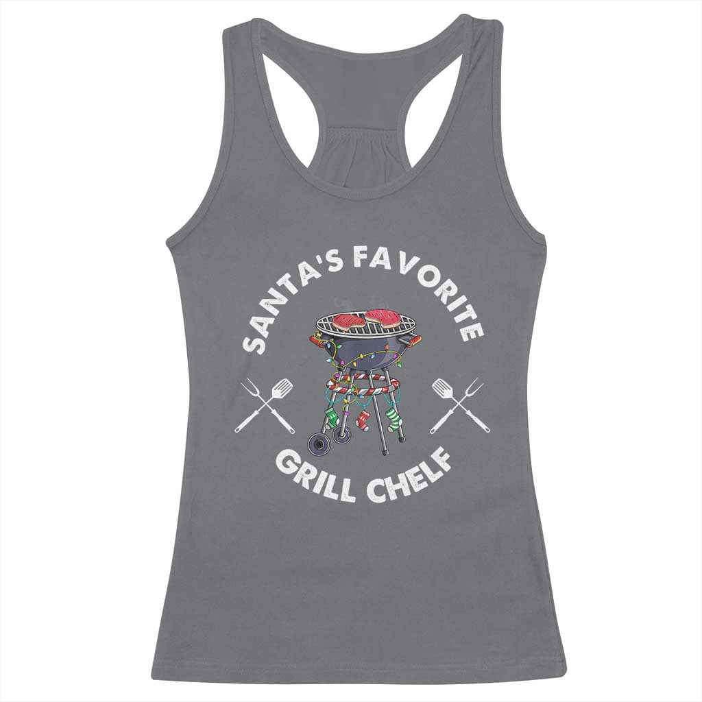 Funny Xmas Grilling Racerback Tank Top Christmas TS09 Charcoal Print Your Wear