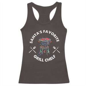 Funny Xmas Grilling Racerback Tank Top Christmas TS09 Dark Chocolate Print Your Wear
