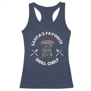 Funny Xmas Grilling Racerback Tank Top Christmas TS09 Navy Print Your Wear