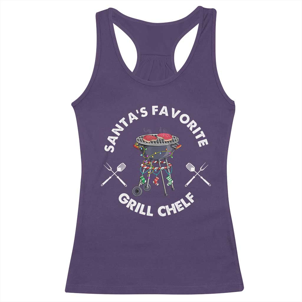 Funny Xmas Grilling Racerback Tank Top Christmas TS09 Purple Print Your Wear
