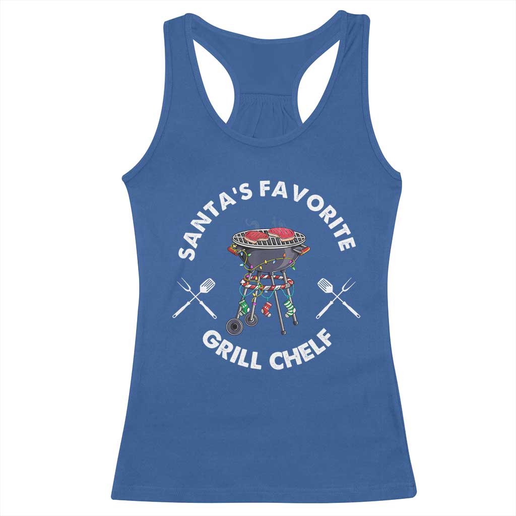 Funny Xmas Grilling Racerback Tank Top Christmas TS09 Royal Blue Print Your Wear
