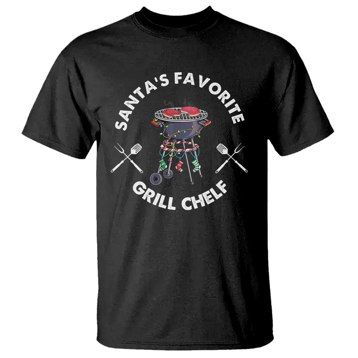 Funny Xmas Grilling T Shirt Christmas TS09 Black Print Your Wear