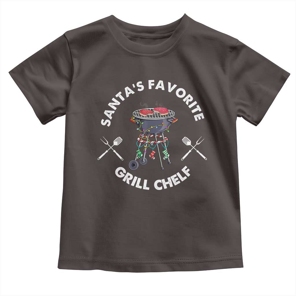 Funny Xmas Grilling Toddler T Shirt Christmas TS09 Dark Chocolate Print Your Wear