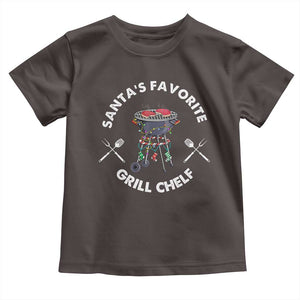 Funny Xmas Grilling Toddler T Shirt Christmas TS09 Dark Chocolate Print Your Wear
