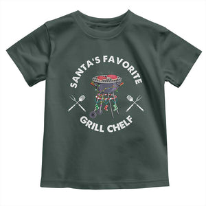 Funny Xmas Grilling Toddler T Shirt Christmas TS09 Dark Forest Green Print Your Wear