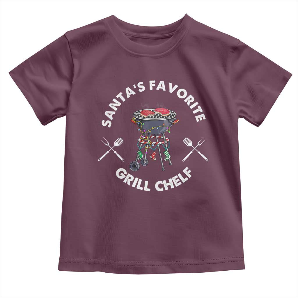 Funny Xmas Grilling Toddler T Shirt Christmas TS09 Maroon Print Your Wear