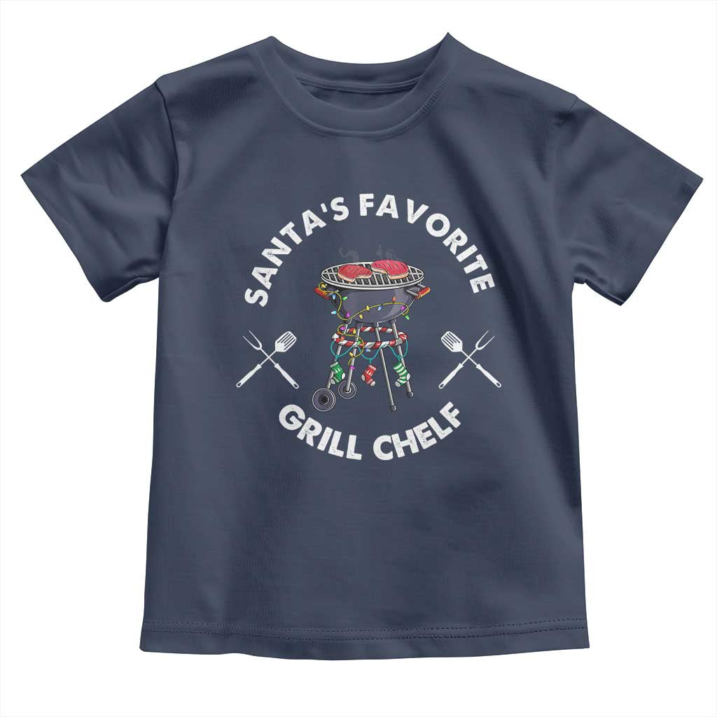 Funny Xmas Grilling Toddler T Shirt Christmas TS09 Navy Print Your Wear