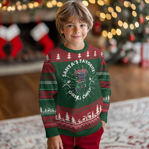 Funny Xmas Grilling Ugly Christmas Sweater Santa's Favorite Grill Chelf BBQ TS09 Christmas Print Your Wear