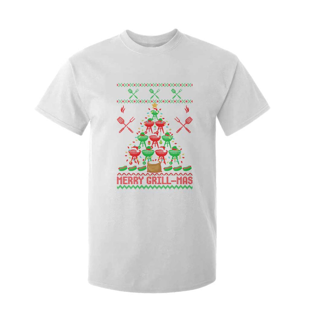Funny Xmas Grilling T Shirt For Kid Merry Grill Mas Santa Grilling BBQ Smoking Meat TS09 White Print Your Wear